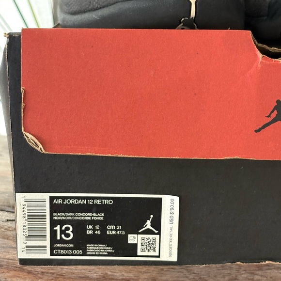 Jordan 12 XII Black Dark Concord Sneakers - Picture 10 of 10